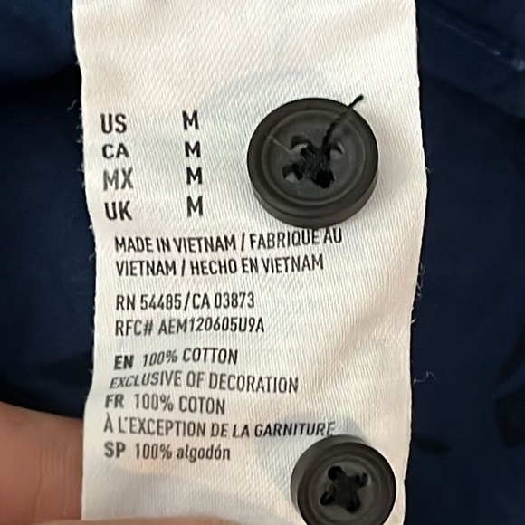 American Eagle Seriously Soft Short Sleeve Button Up Shirt Mens Size M Tropical - Picture 7 of 8